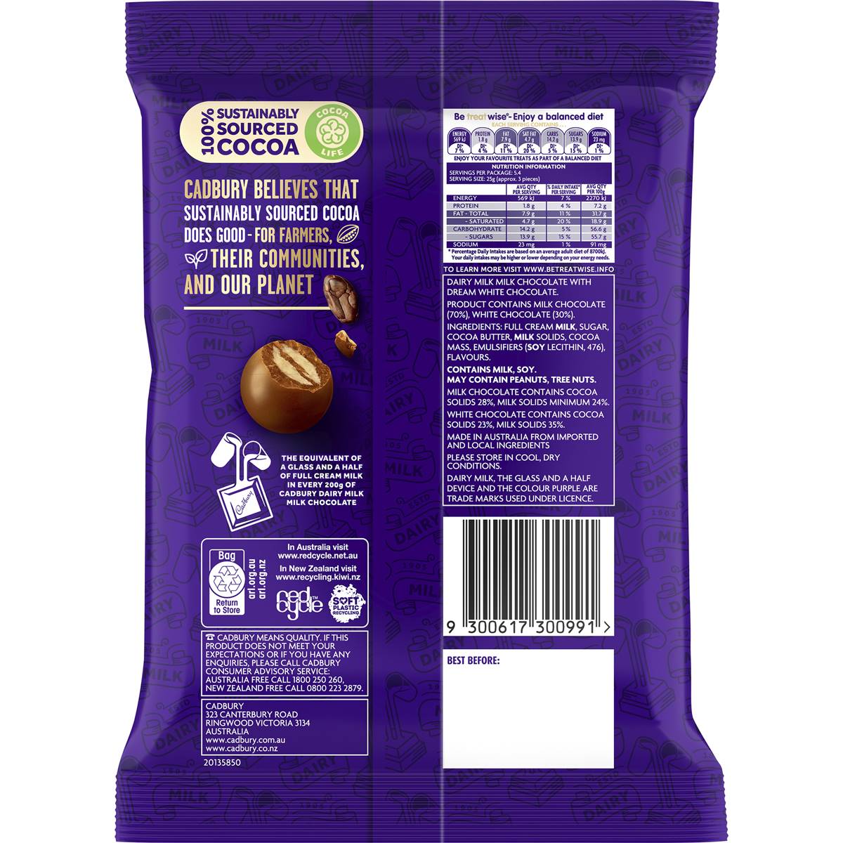 Cadbury Dairy Milk Top Deck Chocolate Bites 135g Woolworths