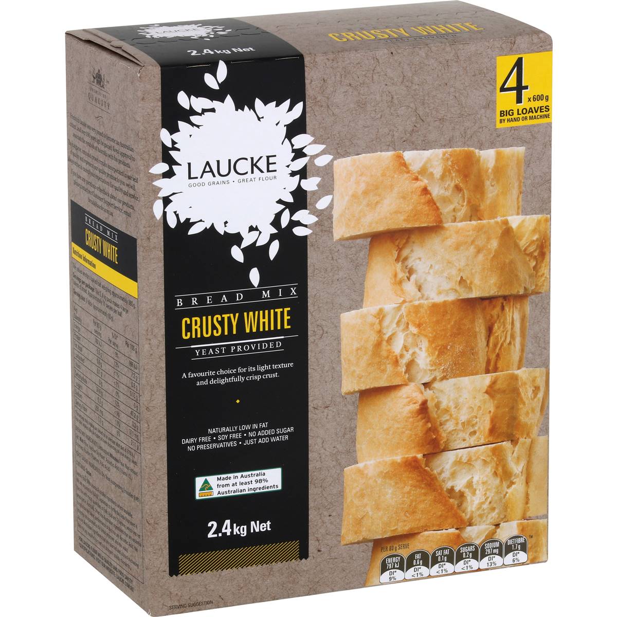 Laucke Crusty White Bread Mix 2 4kg Woolworths
