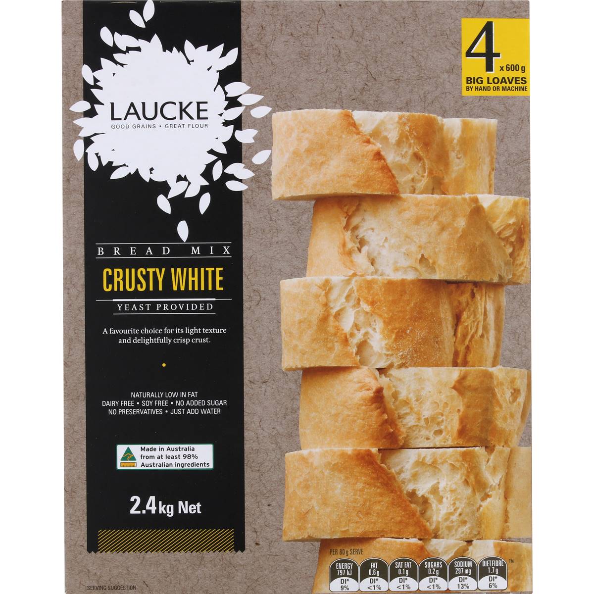 Laucke Crusty White Bread Mix 2.4kg Woolworths