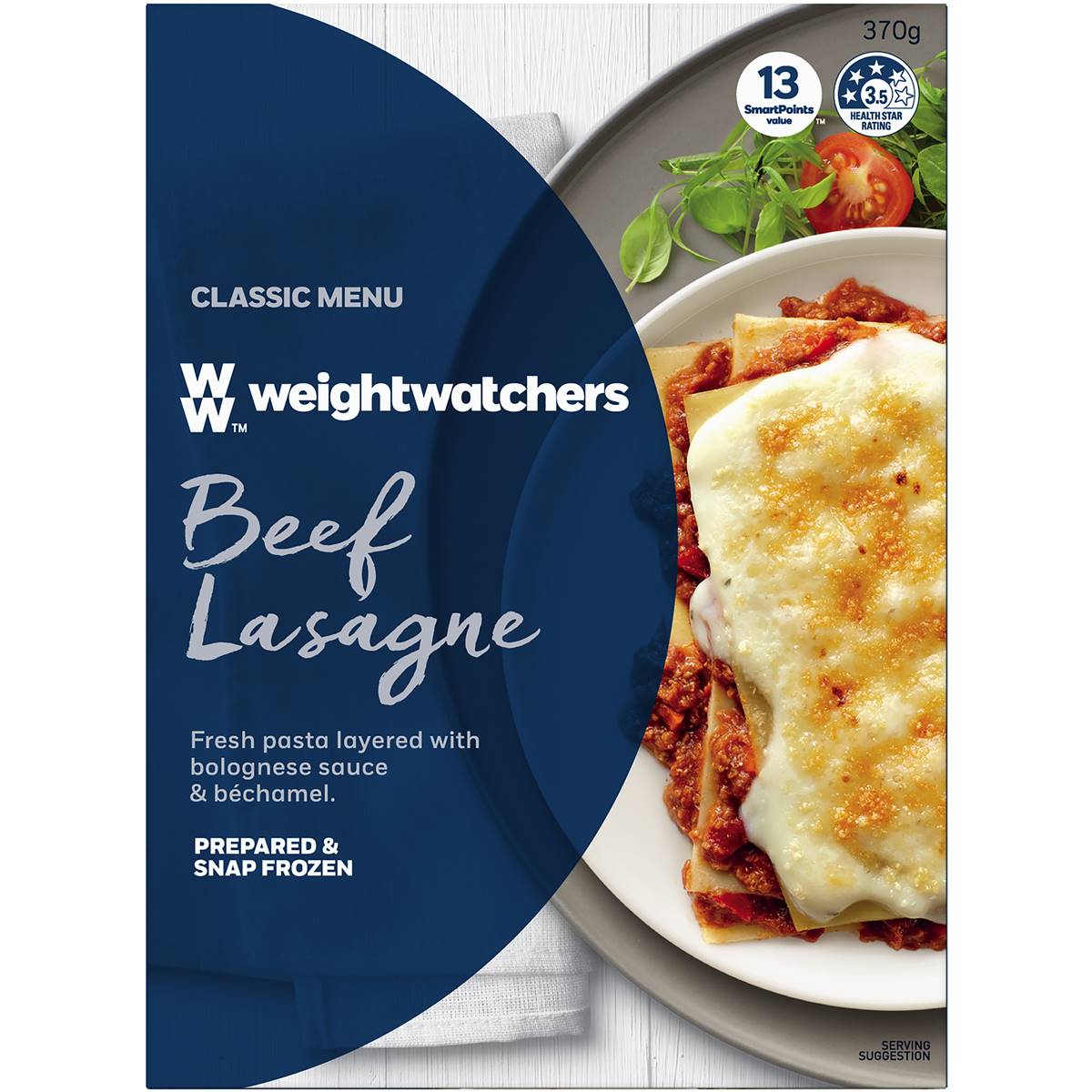 Weight Watchers Lasagne Beef Large Serve 370g | Woolworths