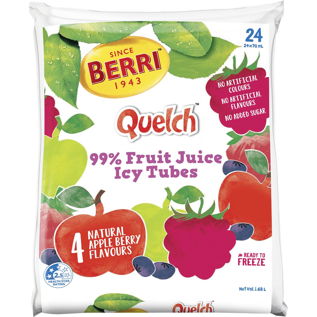 Berri Quelch Fruit Combos Ice Blocks 24x70ml Woolworths