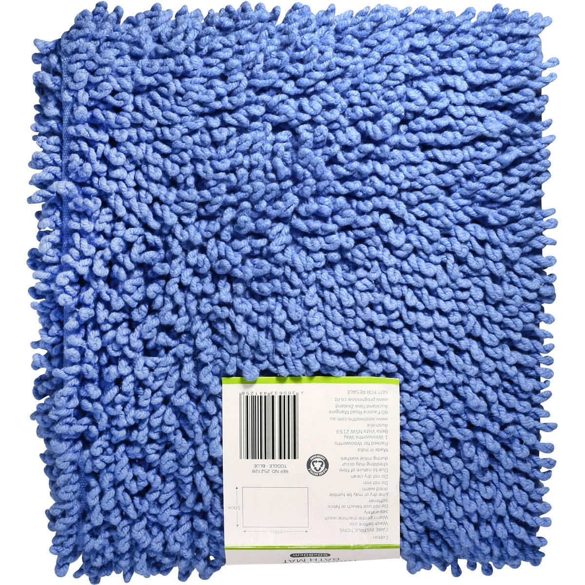 Essentials Home Bath Mat Toggle Azure 53x80cm Each Woolworths