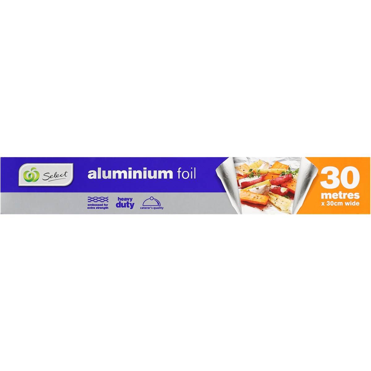 Woolworths Select Aluminium Foil Heavy Duty 30cmx30m Woolworths