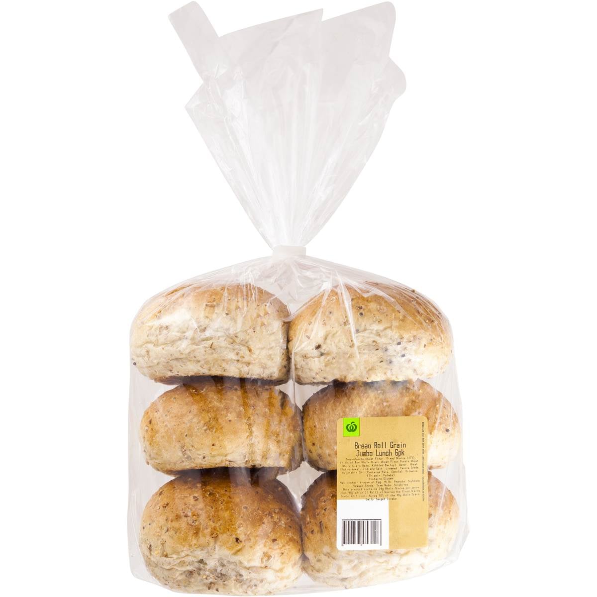 Woolworths Bread Rolls Grain Jumbo 6pk Woolworths