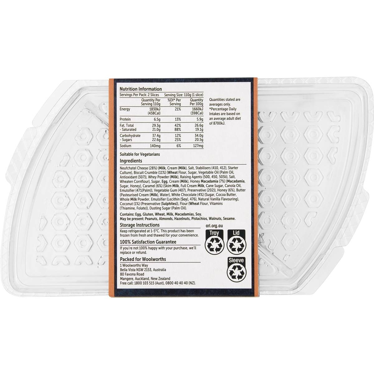 Woolworths Caramel Macadamia Cheesecake 2 Pack Woolworths