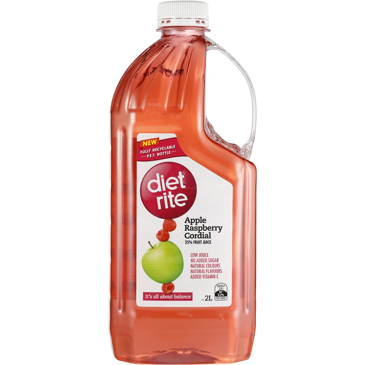 Diet Rite Apple & Raspberry Cordial 2l Woolworths