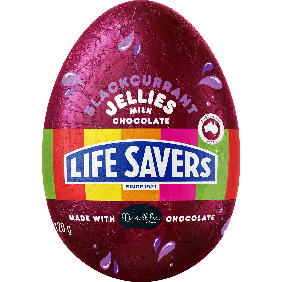 Life Savers Blackcurrant Jellies Milk Chocolate Easter Egg 120g ...