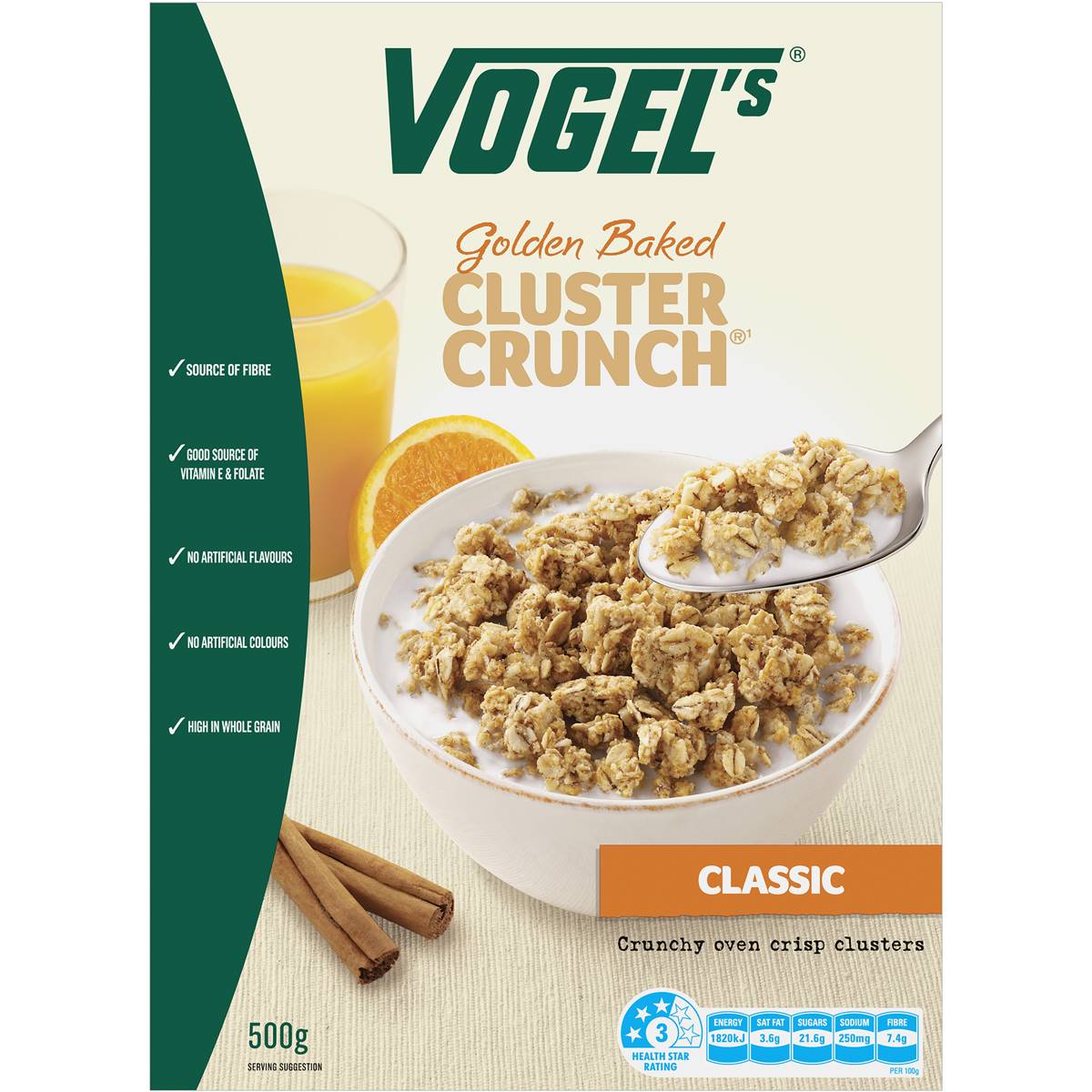 Vogel's Classic Golden Cluster Crunch Granola 500g Woolworths