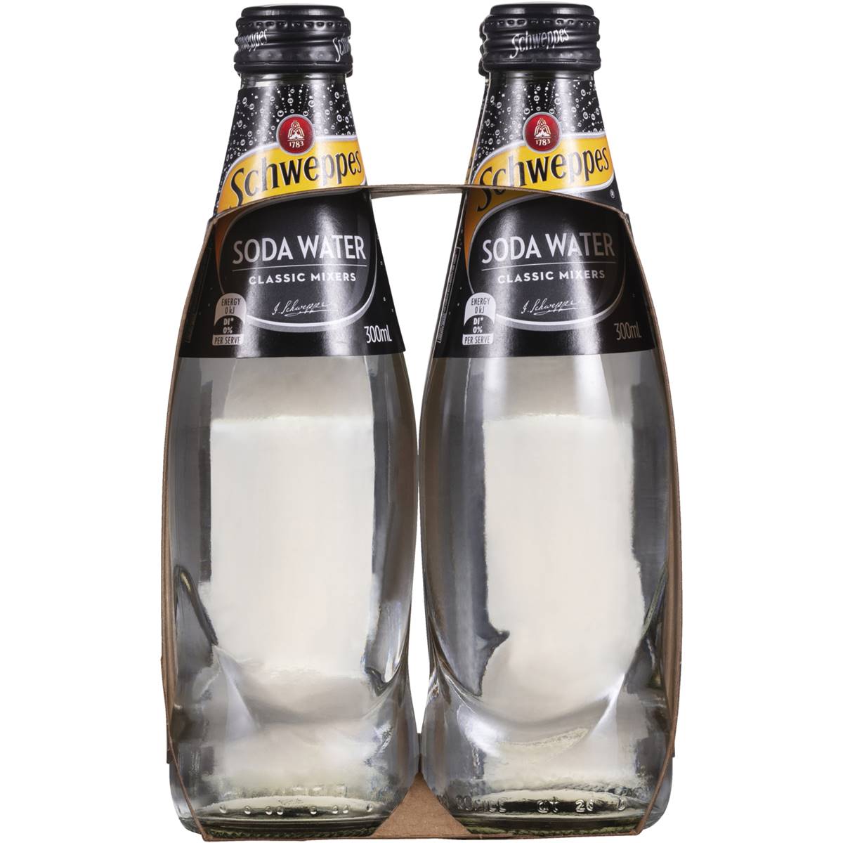 Schweppes Soda Water Bottle Classic Mixers Glass Multipack 300ml X 4 ...