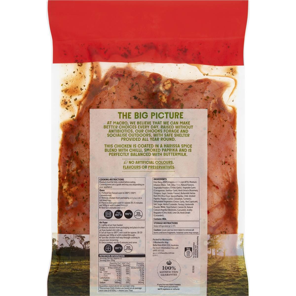 Macro Free Range Chicken Boneless Butterflied Chicken Moroccan 900g - 1 ...