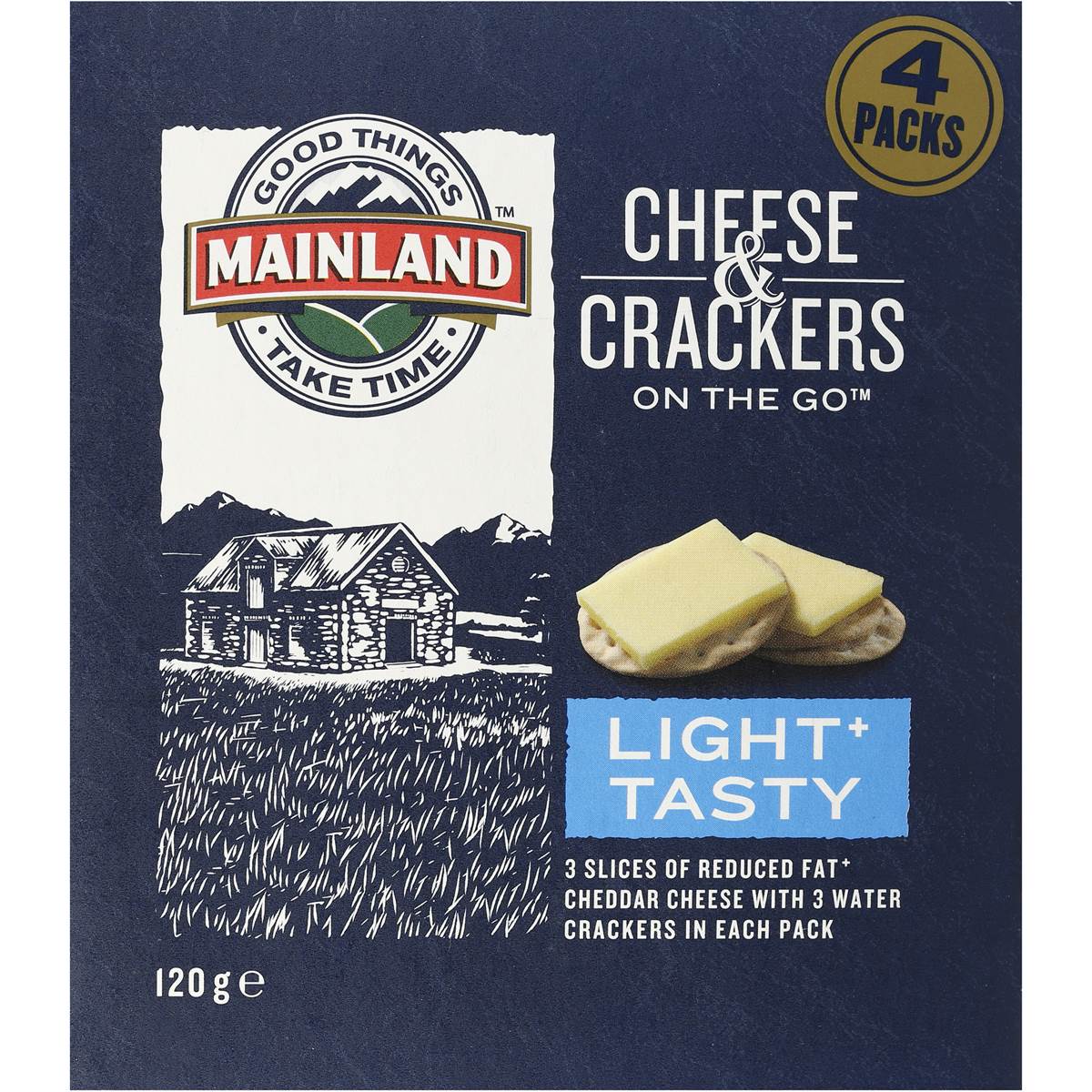 Mainland On The Go Light Cheese And Crackers 4pk 120g Woolworths