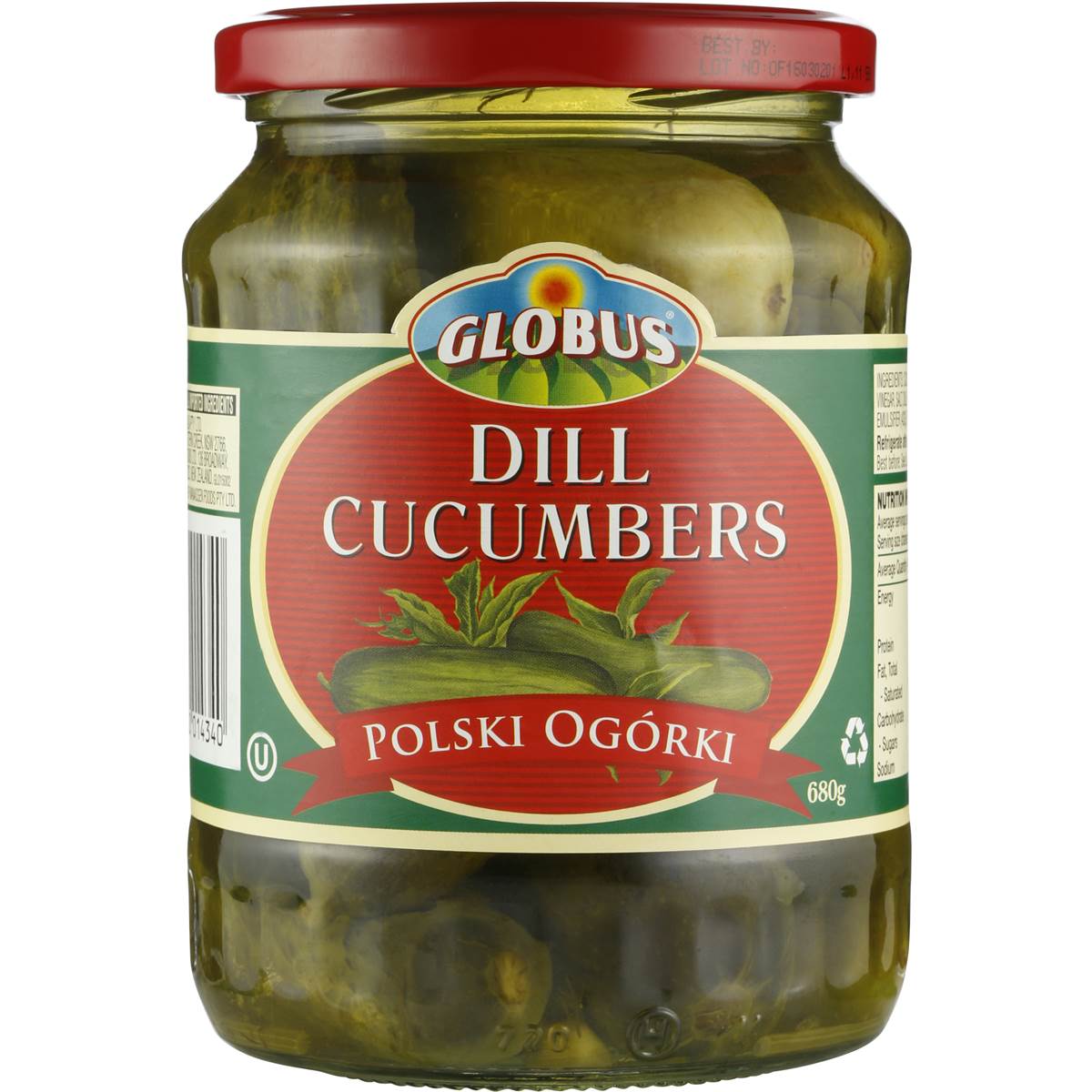 Globus Cucumbers Polish Dill 680g Woolworths