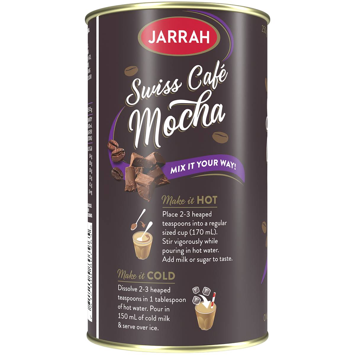 Jarrah Swiss Café Instant Mocha 250g Woolworths