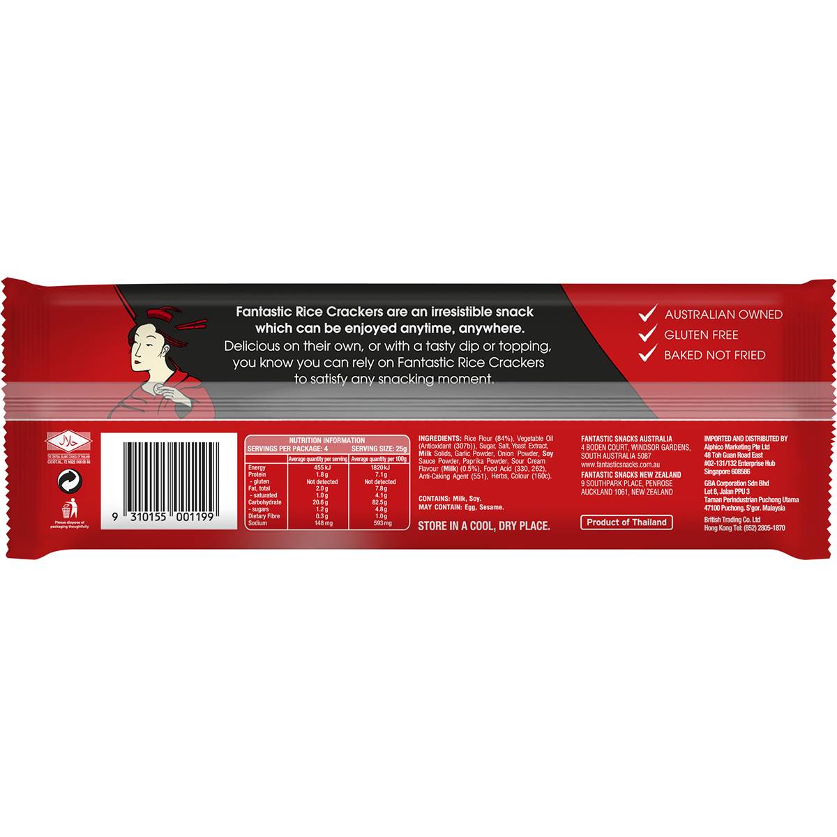 Fantastic Rice Crackers Sweet Chilli & Sour Cream 100g Woolworths