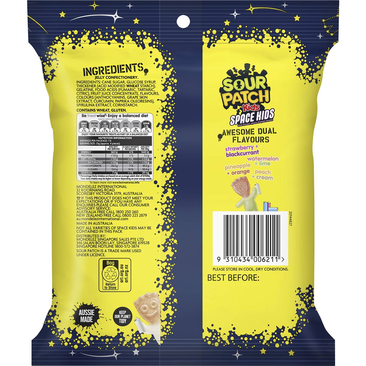Sour Patch Kids Space Kids 190g Woolworths