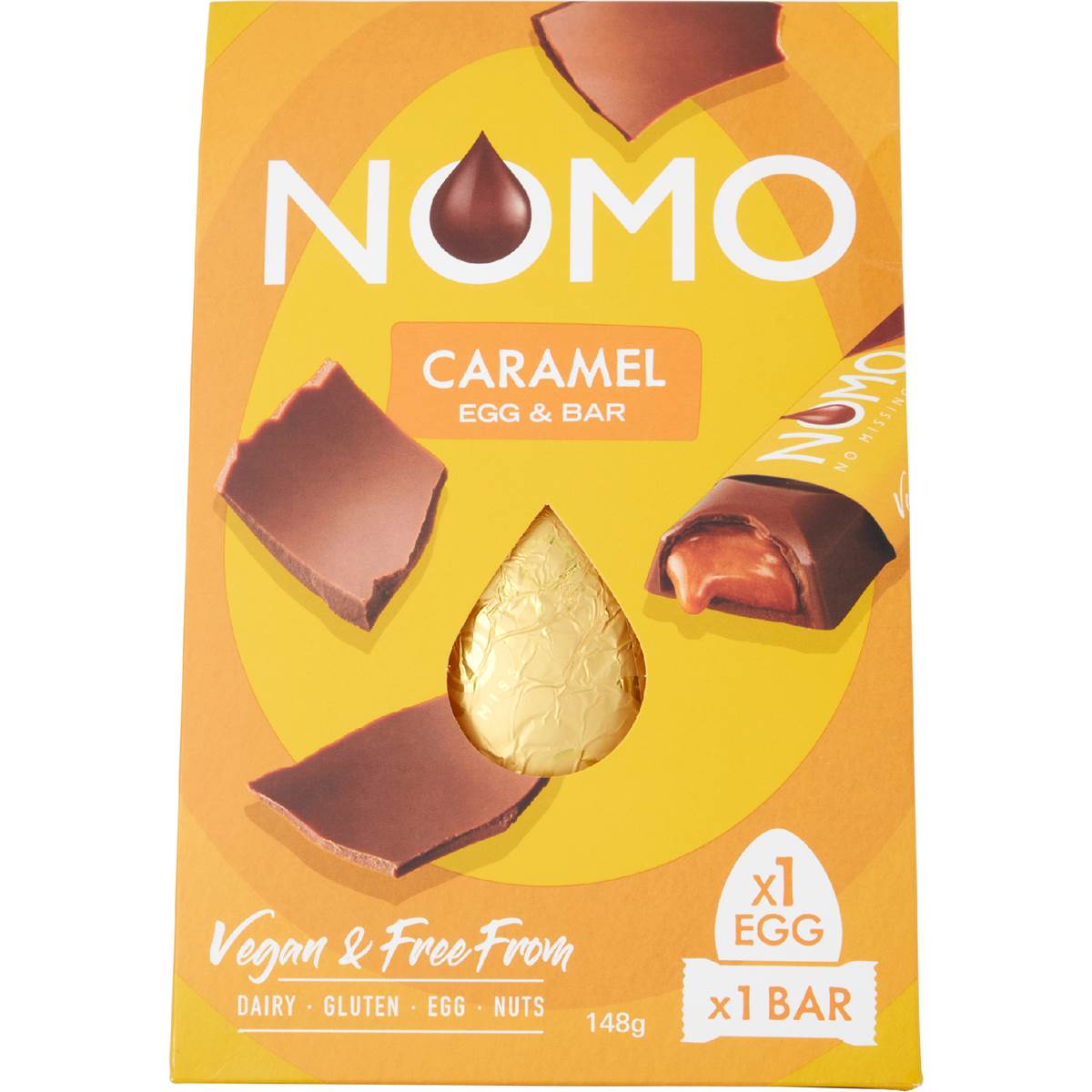 Nomo Caramel Egg & Bar 148g Woolworths