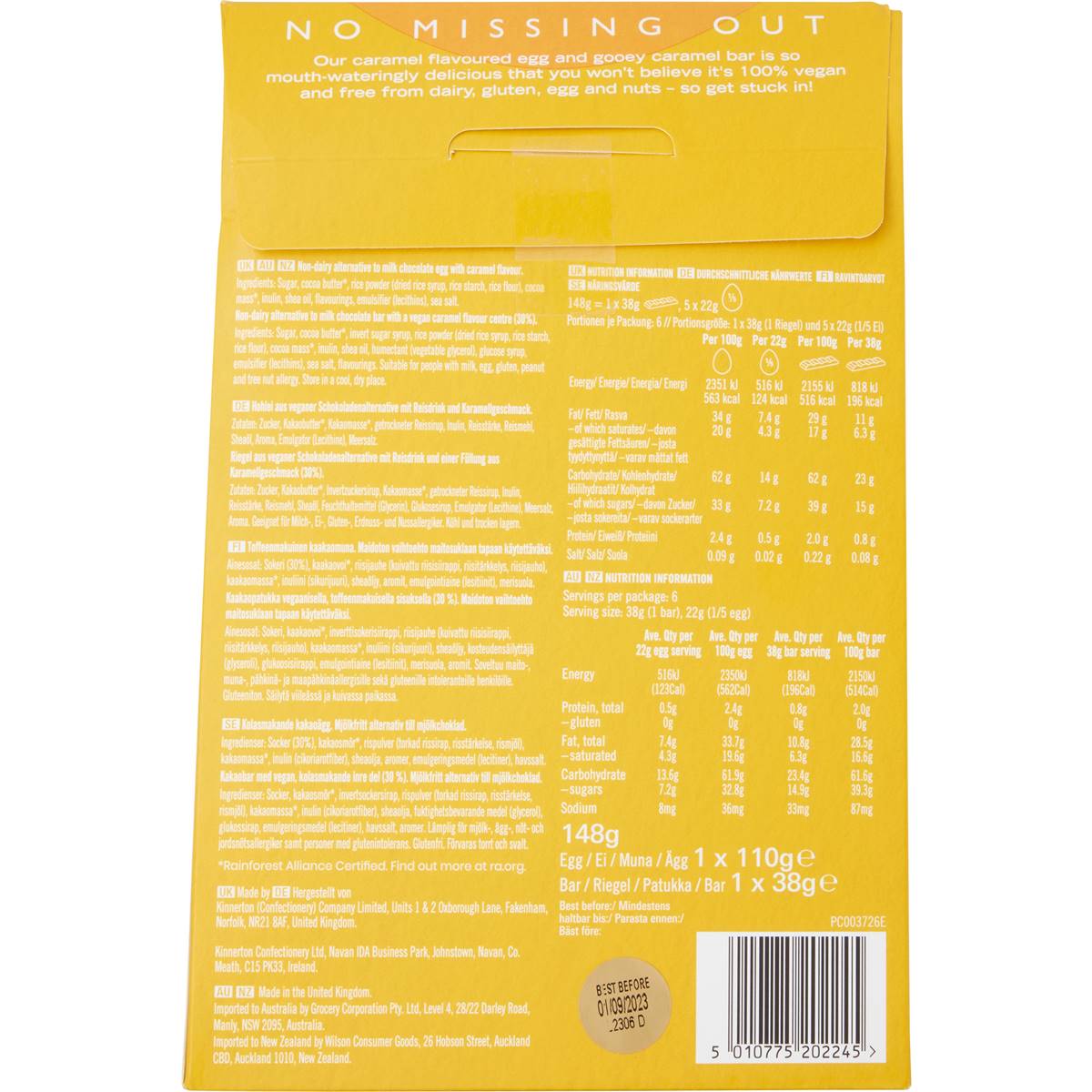 Nomo Caramel Egg & Bar 148g Woolworths