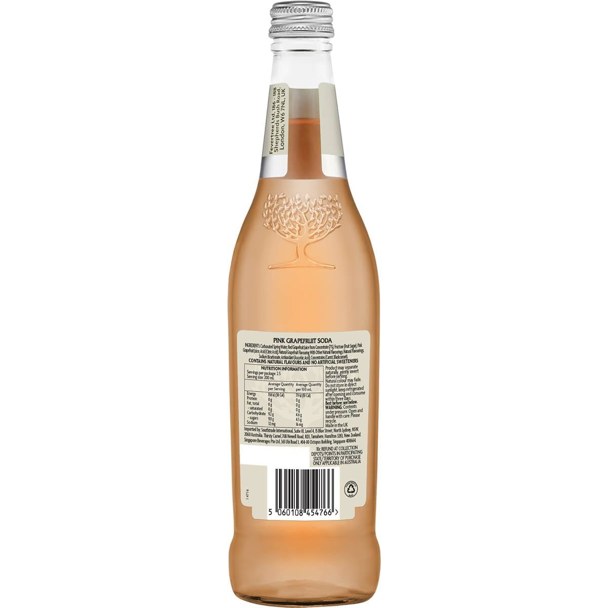 Fevertree Pink Grapefruit Soda 500ml Woolworths