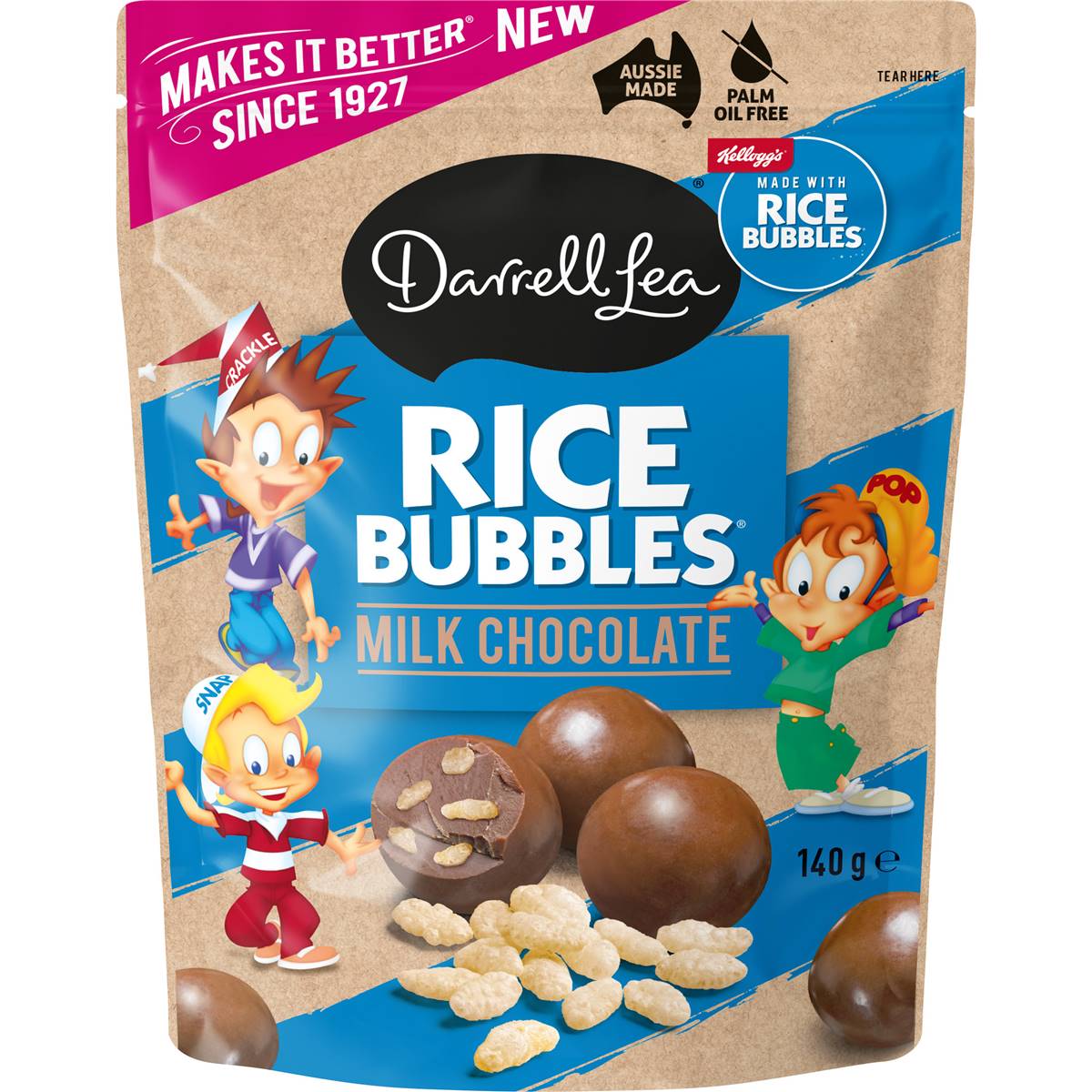 Darrell Lea Rice Bubbles Milk Chocolate Balls 140g Woolworths