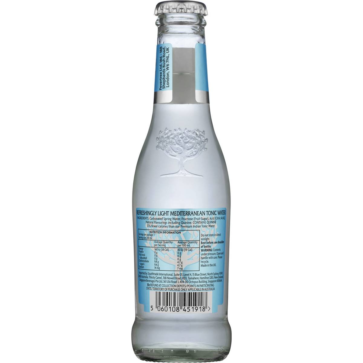 Fever-tree Mediterranean Light Tonic Water 4 X 200ml | Woolworths