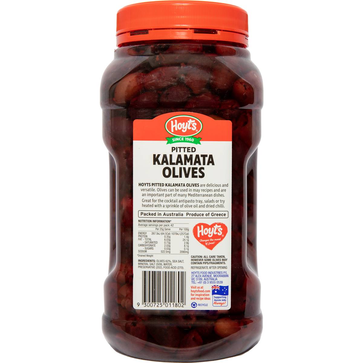 Hoyt's Pitted Kalamata Olives 1.7kg Woolworths