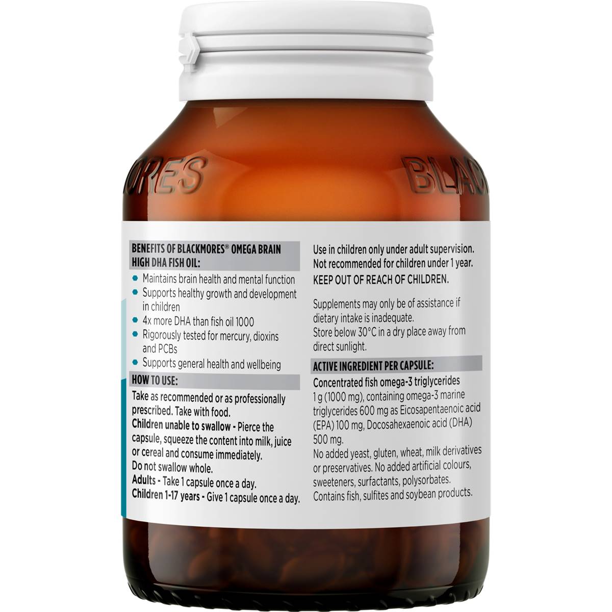 Blackmores Omega Brain High Dha Fish Oil 60 Pack Woolworths