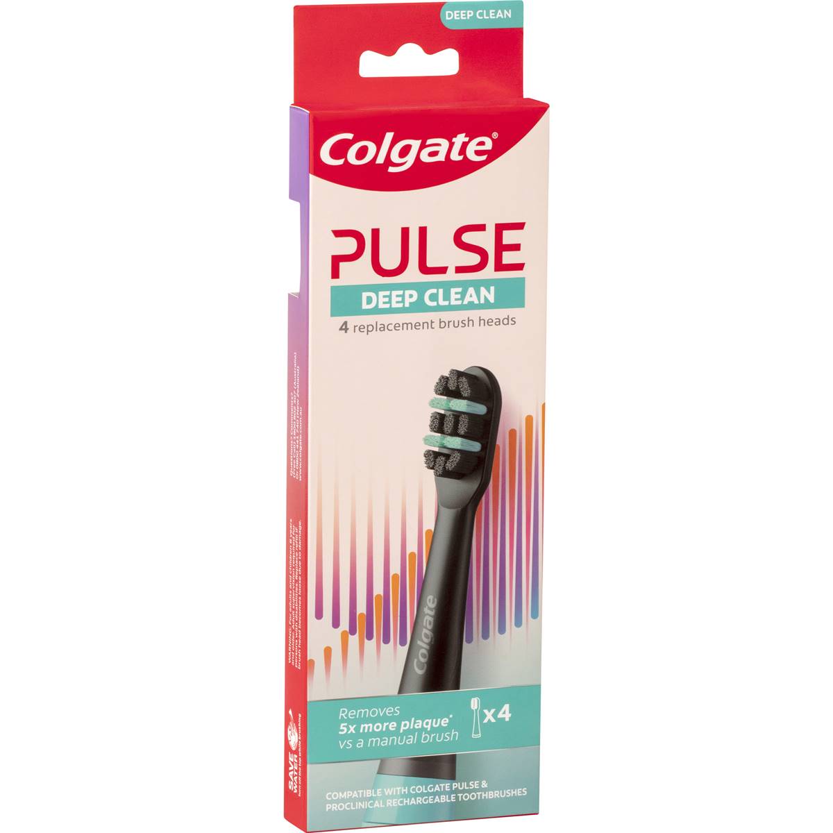 Colgate Electric Toothbrush Refill Pulse Deep Clean 4 Pack | Woolworths