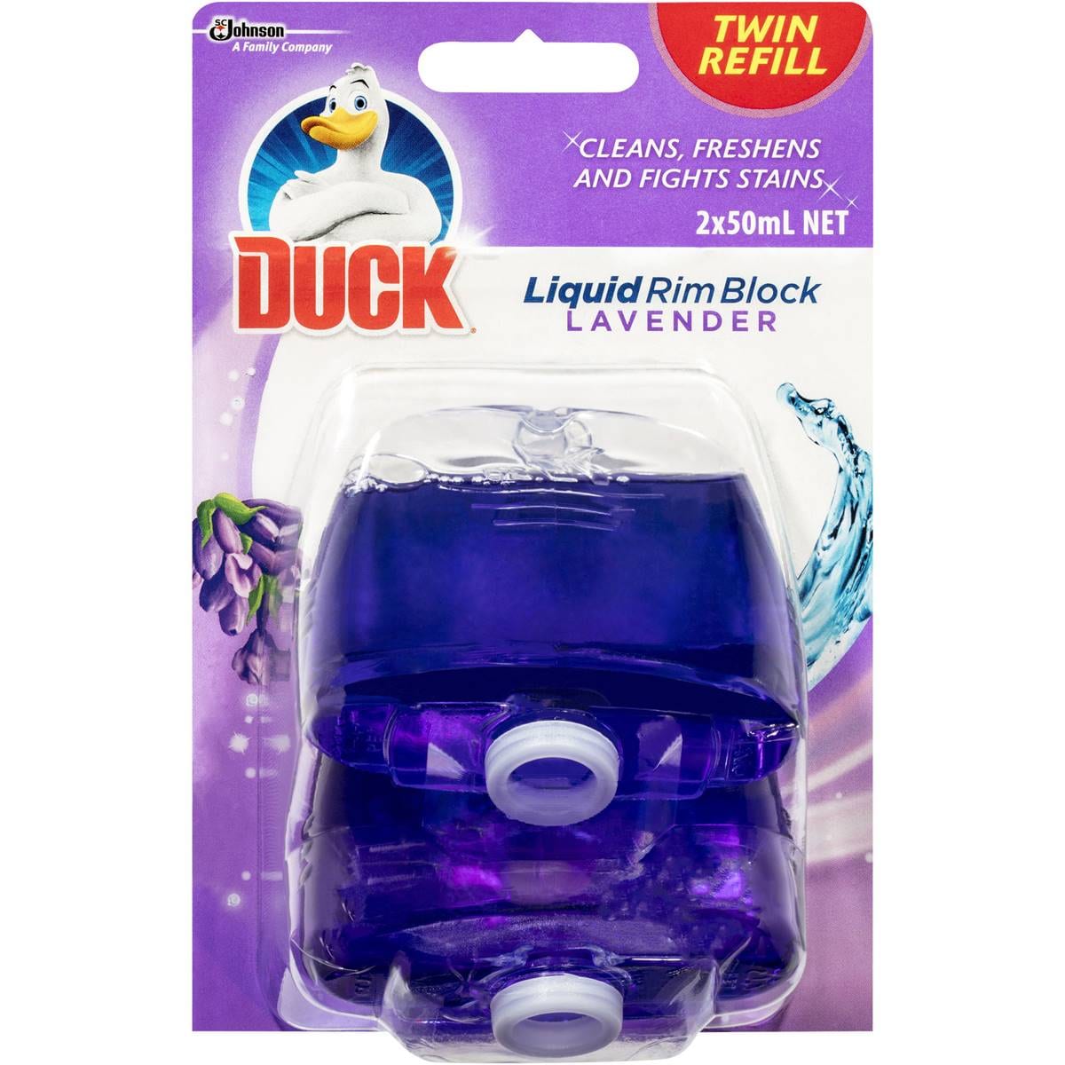 Duck Under The Rim Liquid Toilet Cleaner Lavender 2 Pack Woolworths