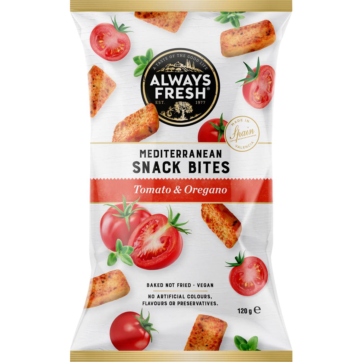 Always Fresh Mediterranean Snack Bites Tomato & Oregano 120g Woolworths