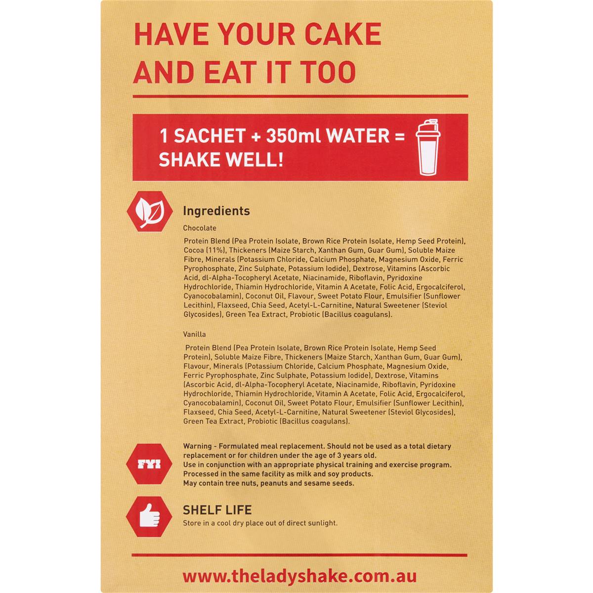 Lady Shake Vegan Meal Replacement Variety Pack 14 Pack Woolworths