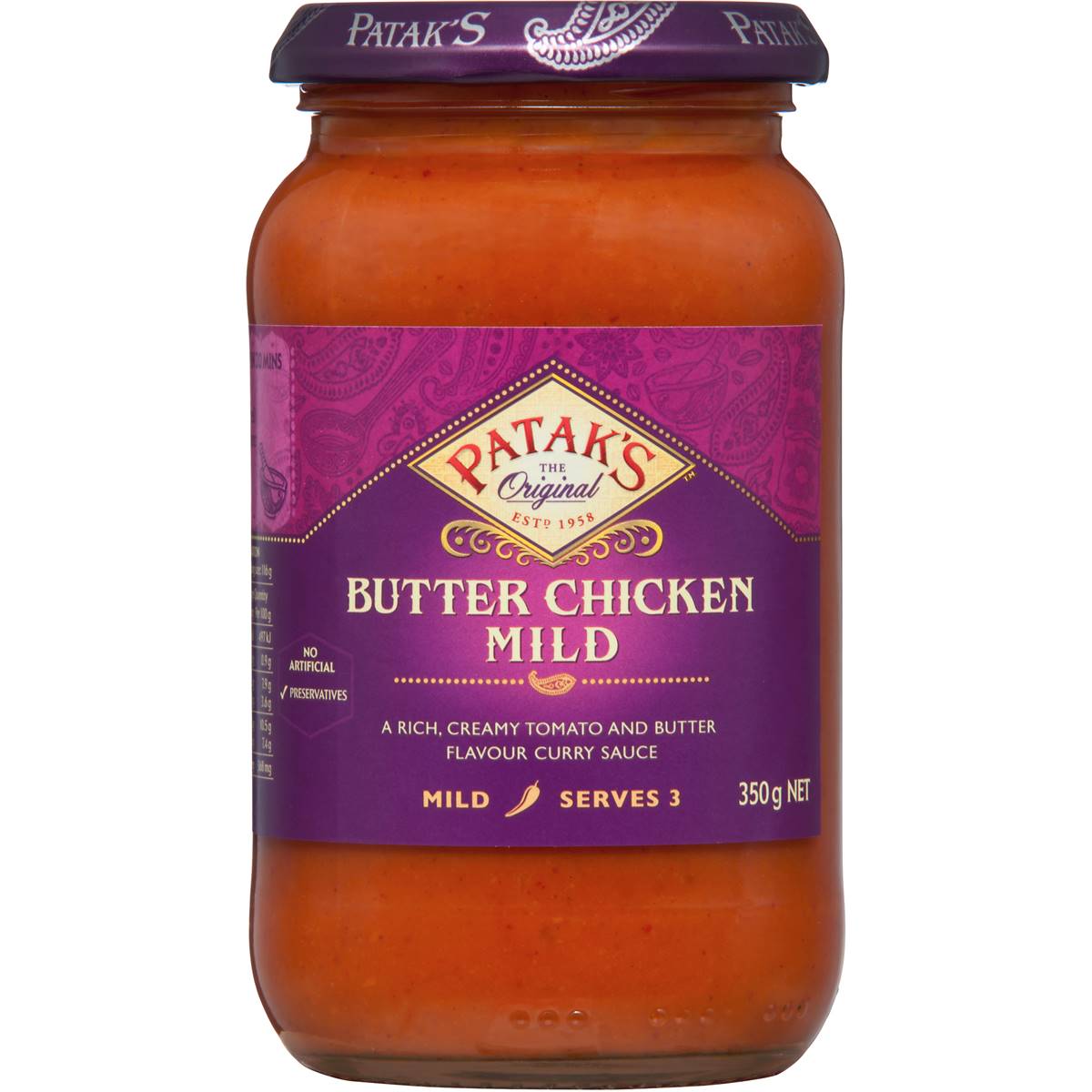 Patak's Simmer Sauce Butter Chicken 350g | Woolworths