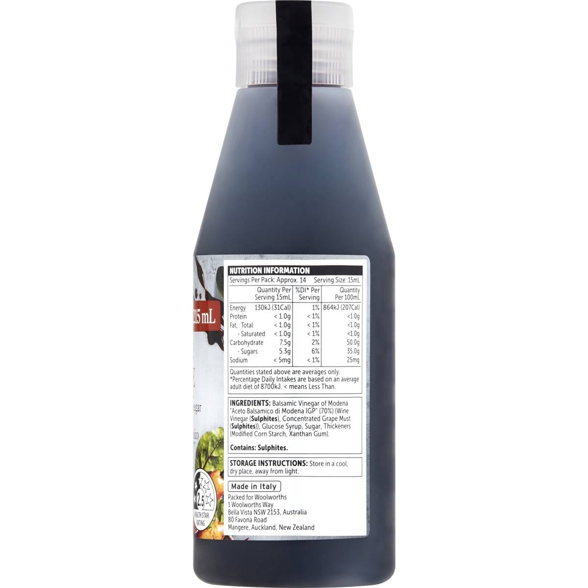 Woolworths Vinegar Balsamic Glaze 215ml Woolworths