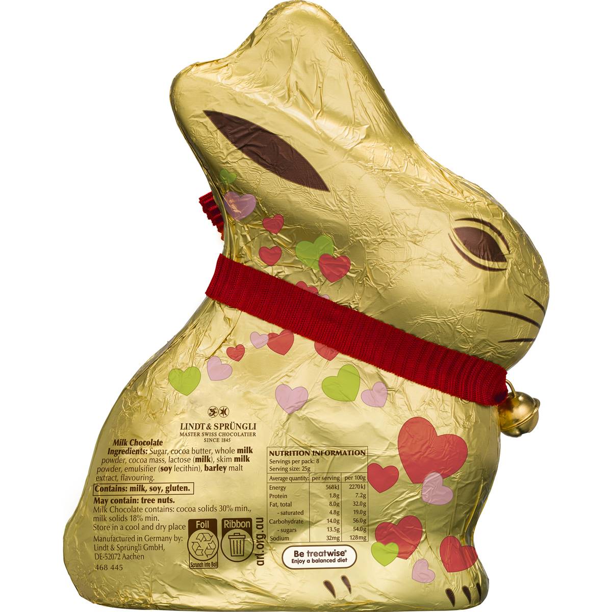 Lindt Gold Bunny Milk Hearts 200g Woolworths