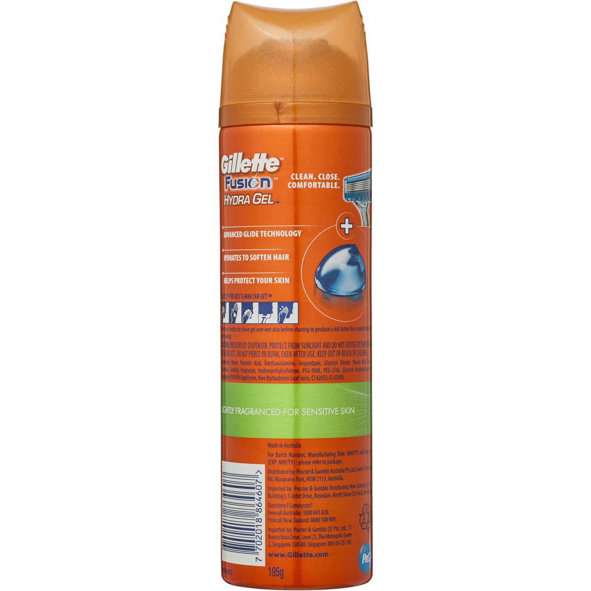 Gillette Fusion Hydra Shaving Gel Sensitive Skin 195g Woolworths