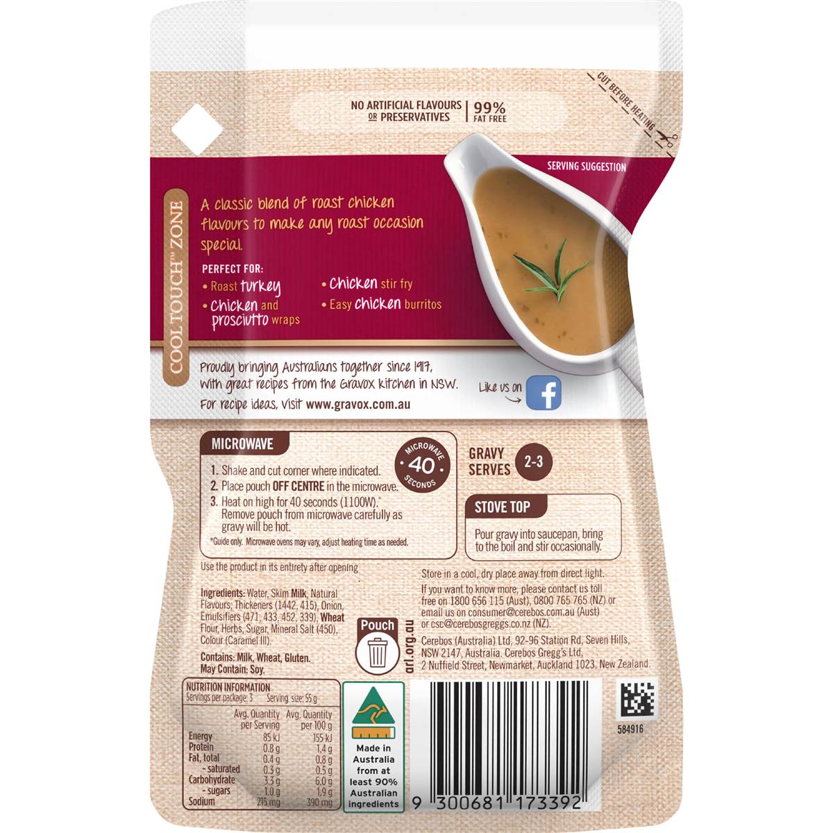 Gravox Roast Chicken With Herbs Liquid Gravy Pouch 165g Woolworths