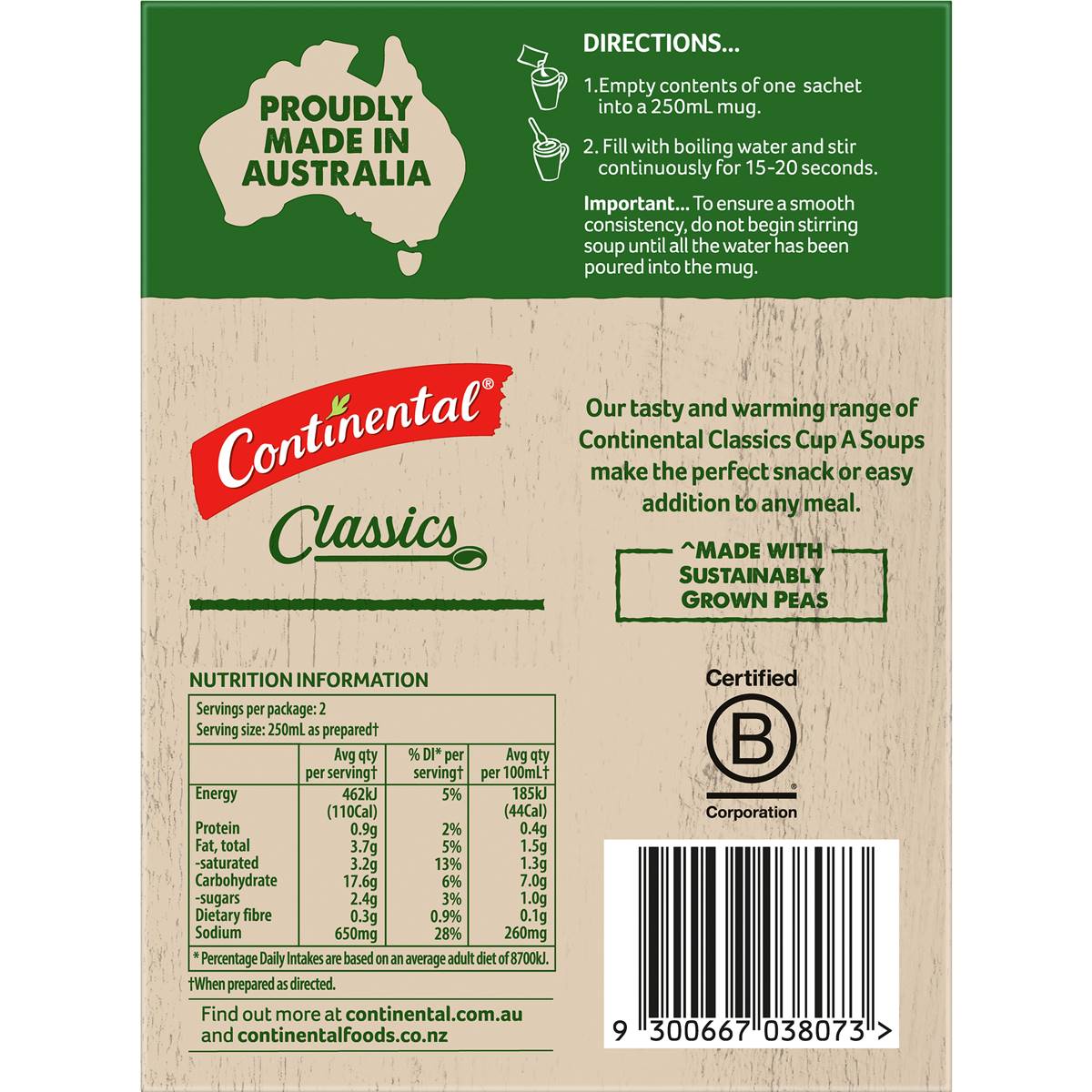Continental Classics Cup A Soup Dutch Curry With Rice 55g Woolworths