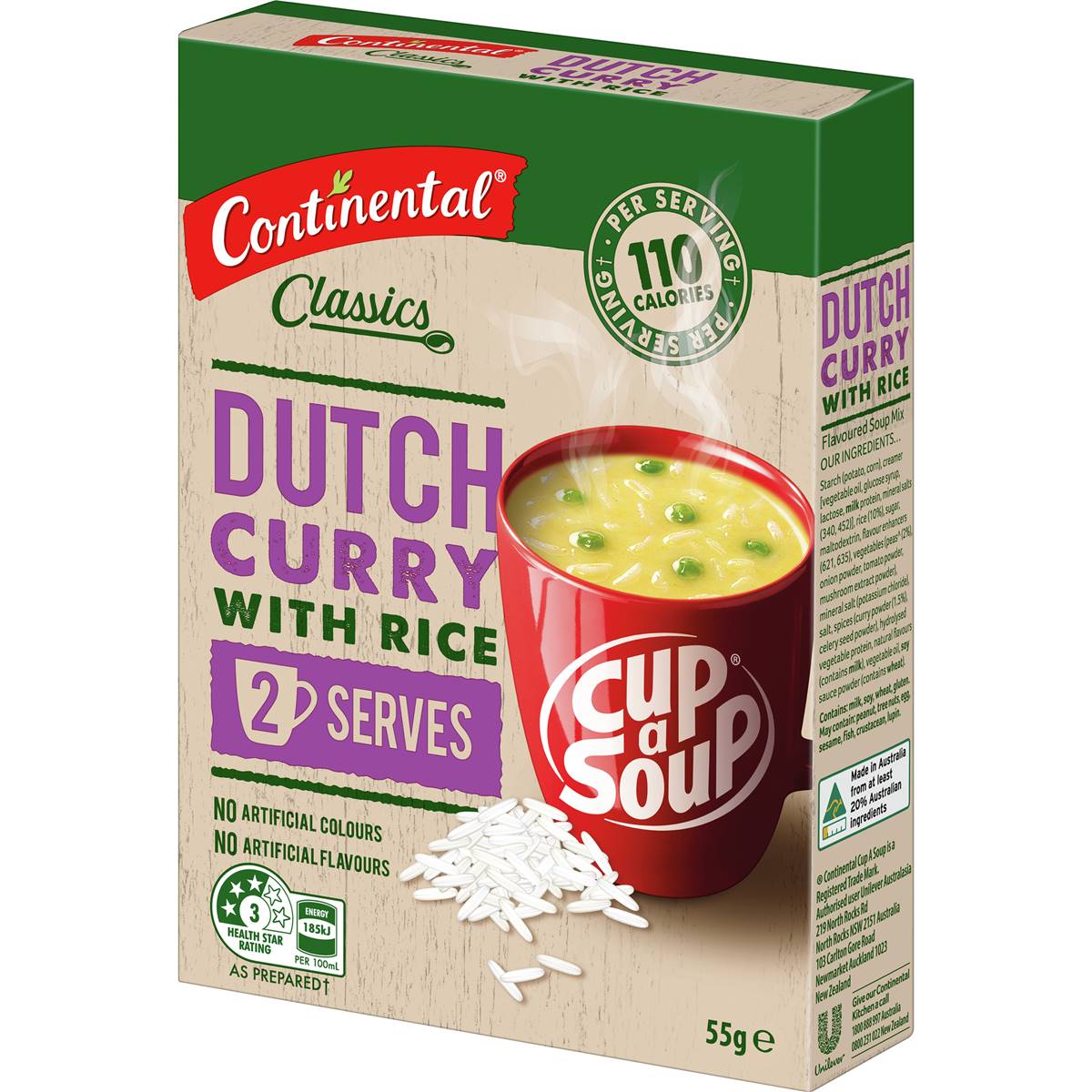 Continental Cup A Soup Dutch Curry With Rice 2pk 55g Woolworths