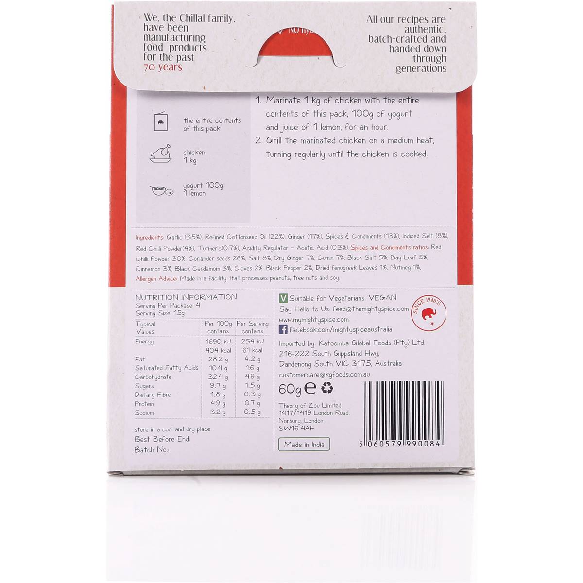 Mighty Spice Tandoori Spice Mix Kit 80g Woolworths