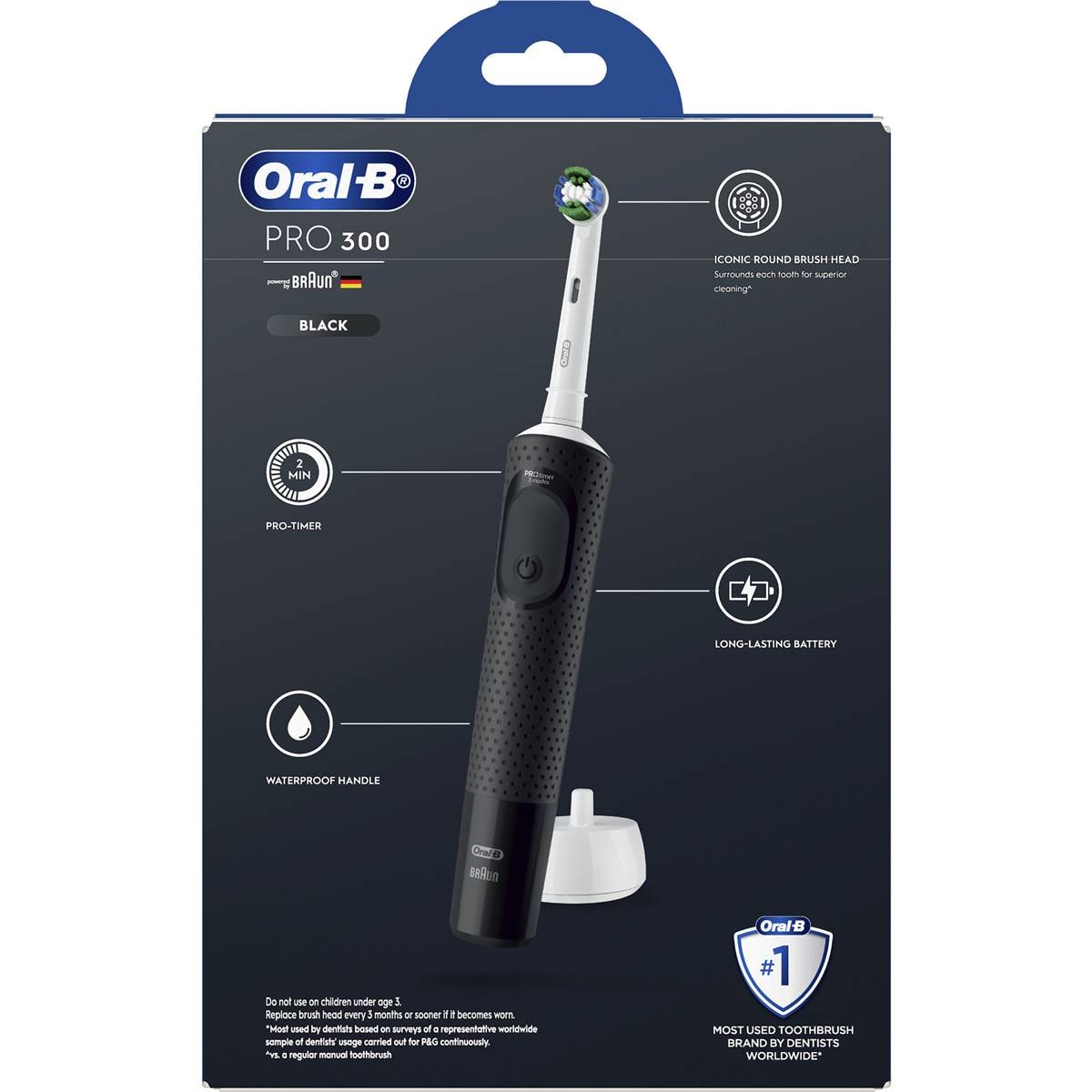 Oral B Pro 300 Black Electric Toothbrush Set Each Woolworths