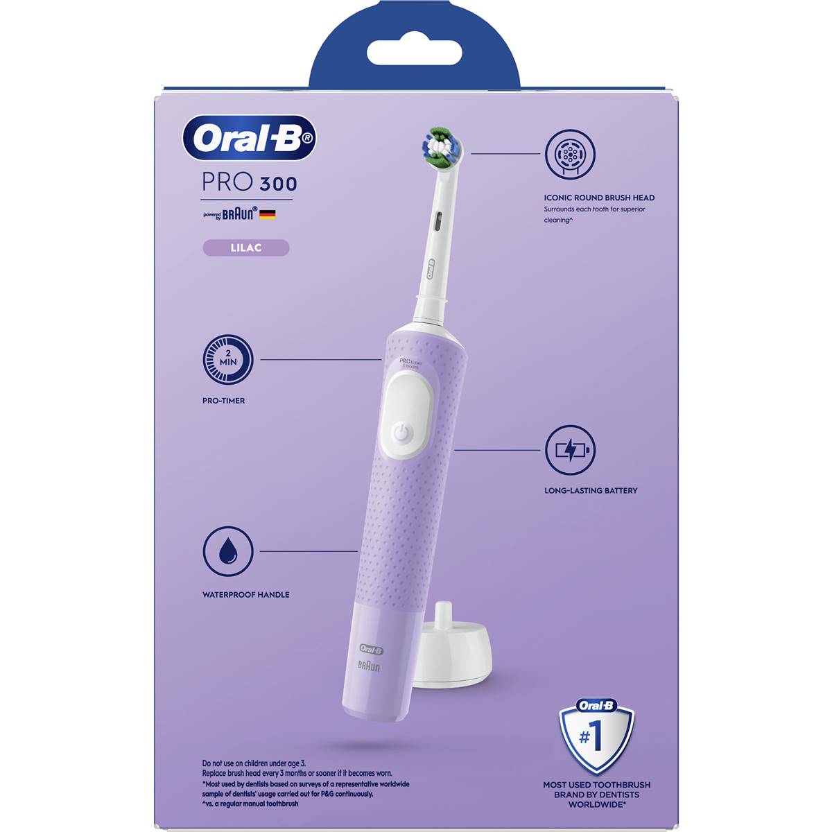 Oral B Pro 300 Electric Toothbrush Lavender Each Woolworths