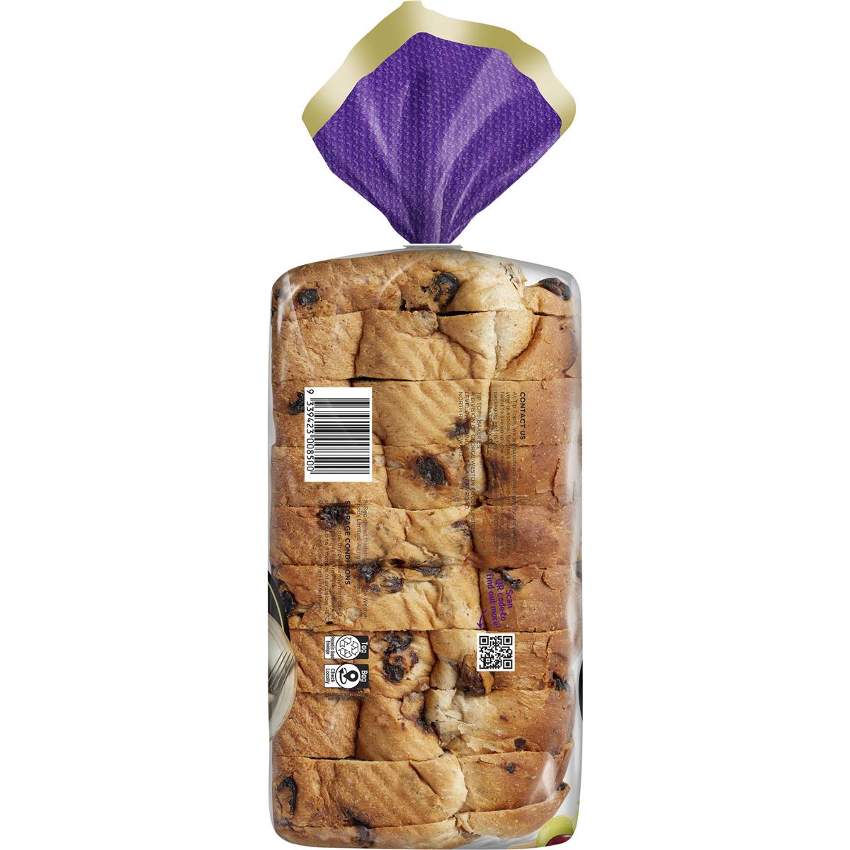 Tip Top Café Raisin Bread Thick 650g Woolworths