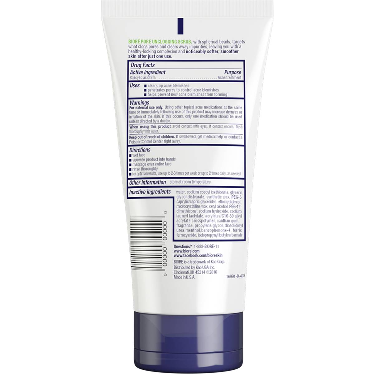 Biore Facial Scrub Pore Unclogging 141g | Woolworths