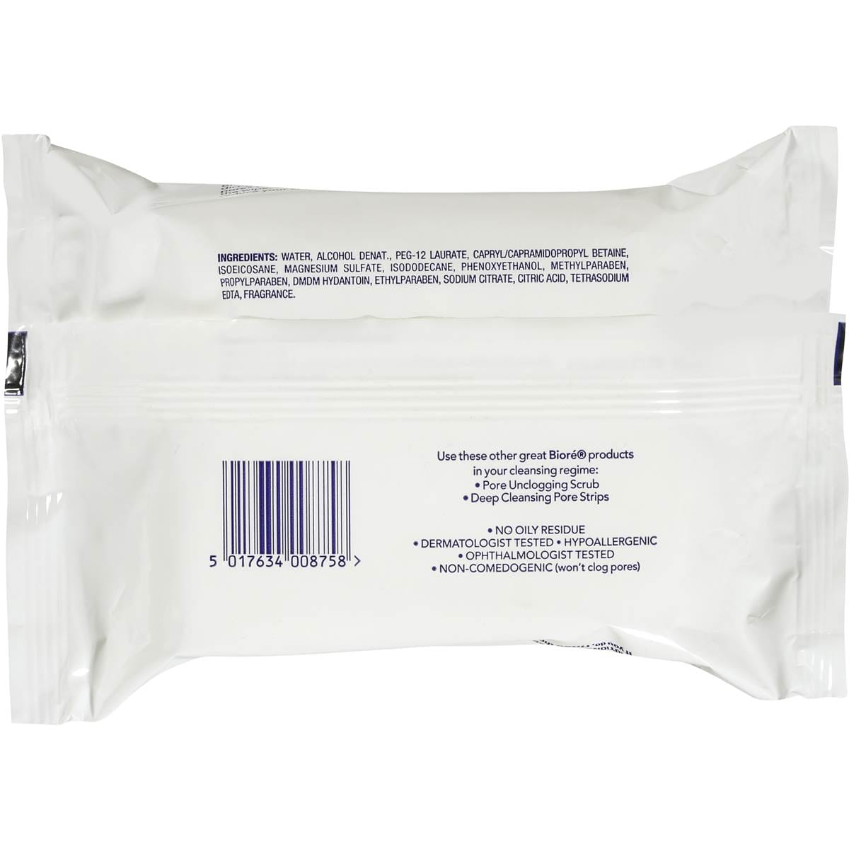 Biore Facial Wipes Deep Pore Cleansing 25pk Woolworths