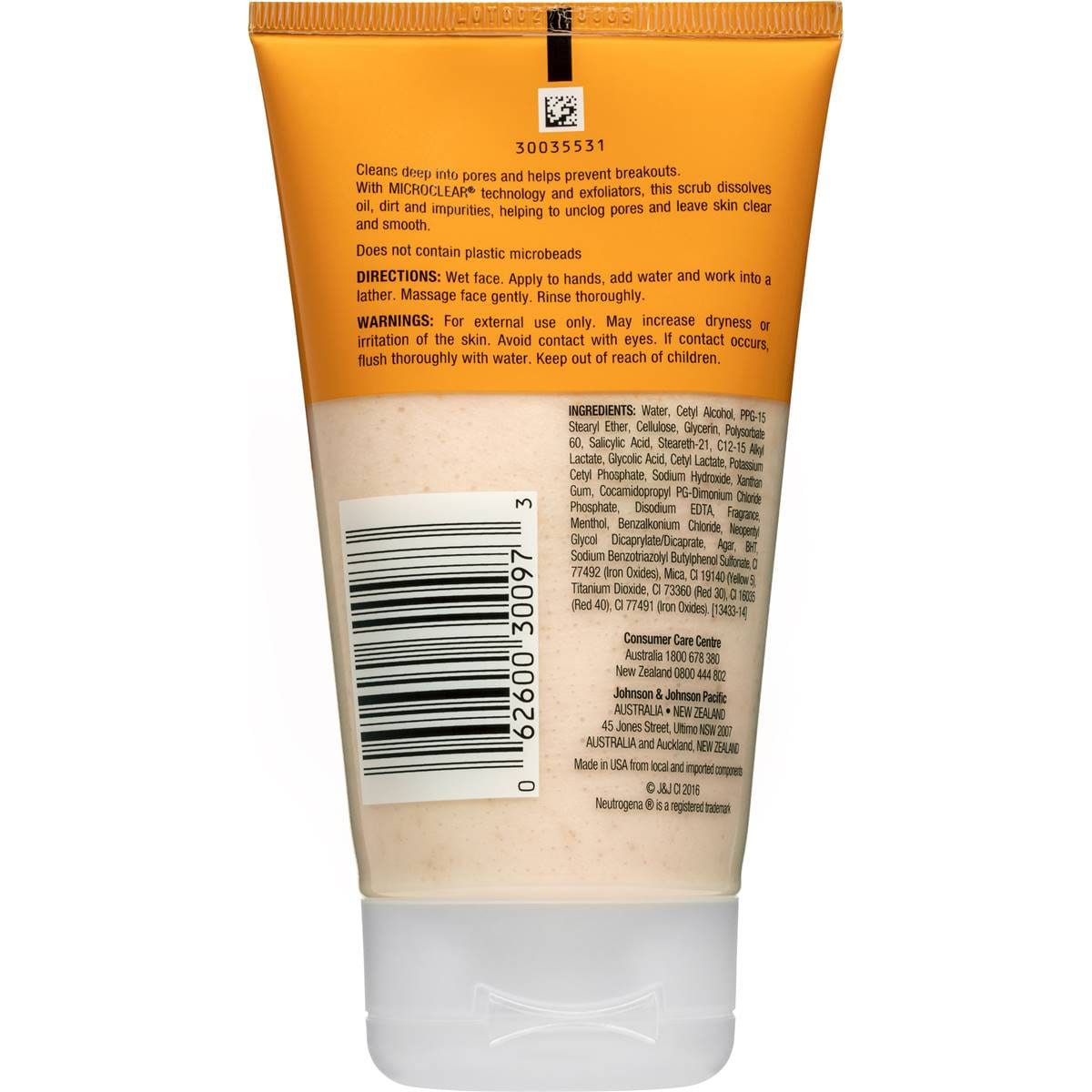 Neutrogena Oil Free Acne Face Scrub 125ml Woolworths