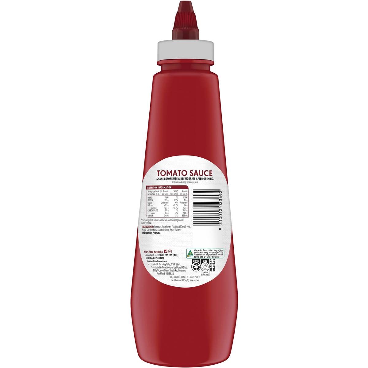 Masterfoods Tomato Sauce 920ml Woolworths