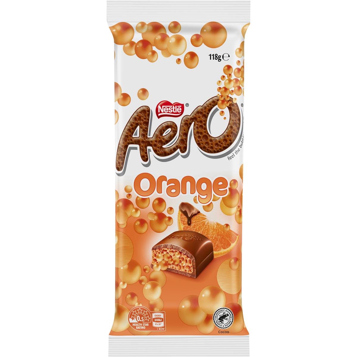 Nestle Aero Orange Chocolate Block 118g Woolworths