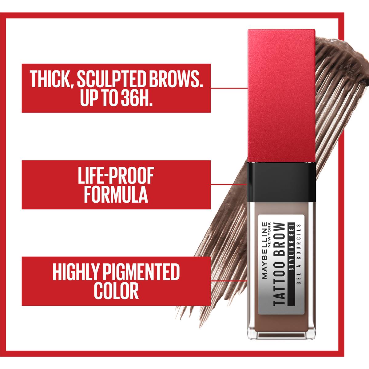 Maybelline Tattoo Studio Brow Gel Brown Each Woolworths   258814 5 