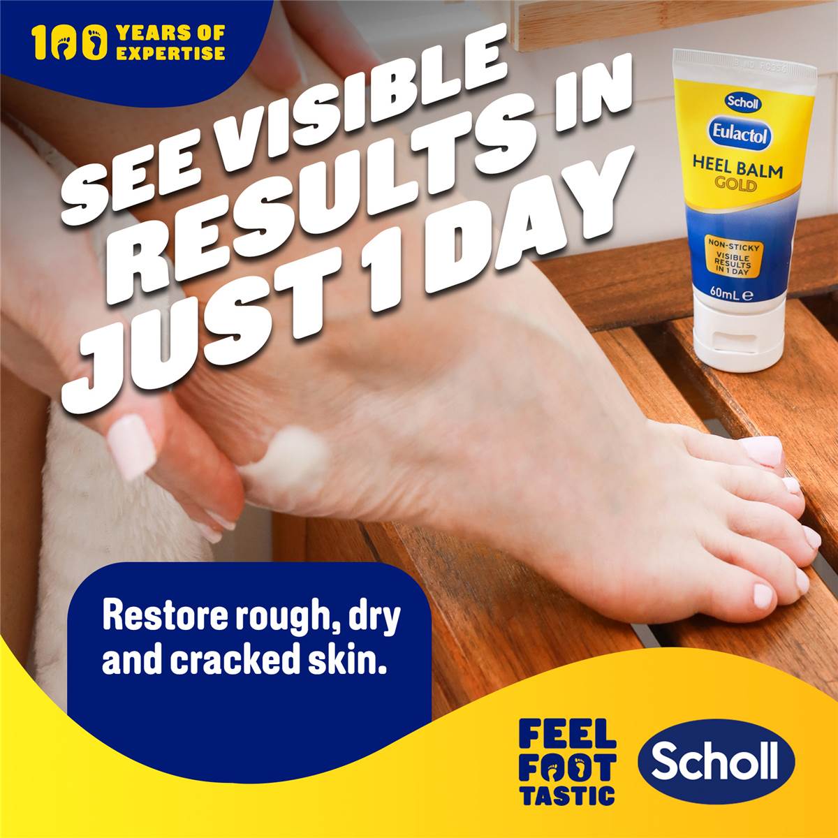 Scholl Eulactol Gold Foot Care Heel Balm 60ml Woolworths