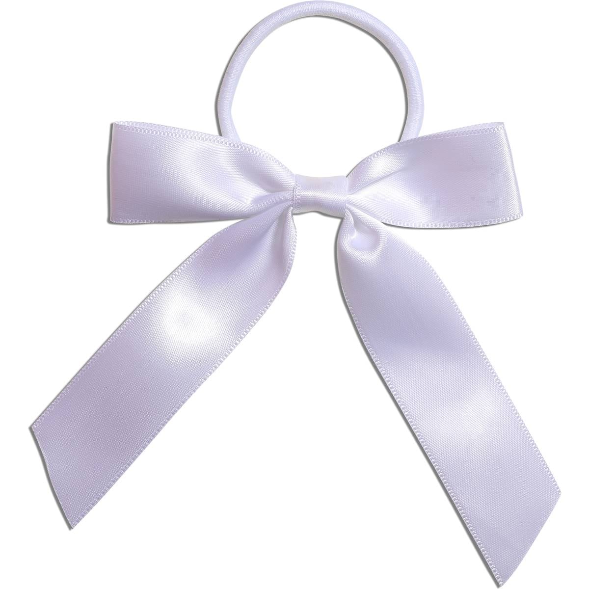 Mcobeauty All About School Bow Tie Satin Hair Ribbon White 2 Pack