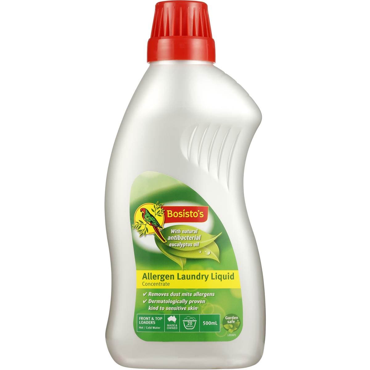 Bosisto's Allergen Top & Front Loader Laundry Liquid 500ml Woolworths